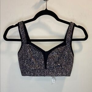 Lululemon Athletica Ta Ta Tamer Black and Gray Speckle Sports Bra